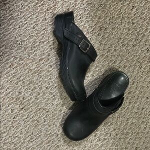 Dansko Black Leather Clogs